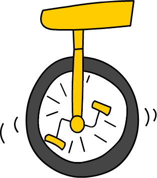 Number Shape for "5" mnemonic: Unicycle